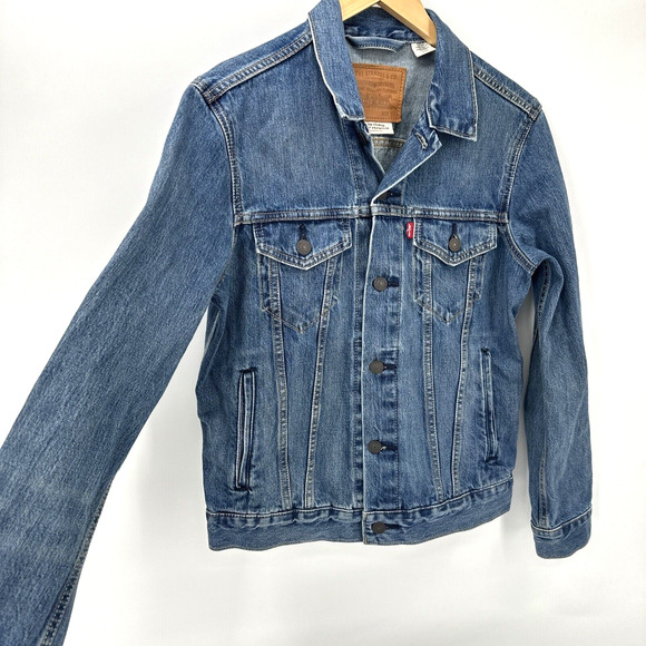 Levi's Jean Jacket Womens Small Trucker Classic Blue Denim - Picture 4 of 10